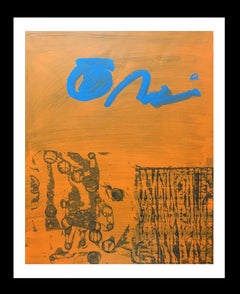 Ruz  Orange  Vertical  Interior  Abstract Acrylic on paper Painting
