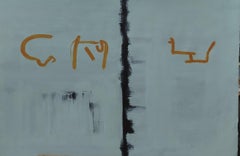 Ruz – Original-abstraktes Acrylgemälde auf Papier, 21. Jahrhundert, gerahmt