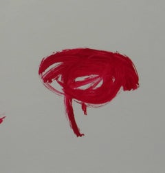 Ruz   Rot und Light Hintergrund  Original  Abstraktes Gemälde auf Leinwand in Acryl