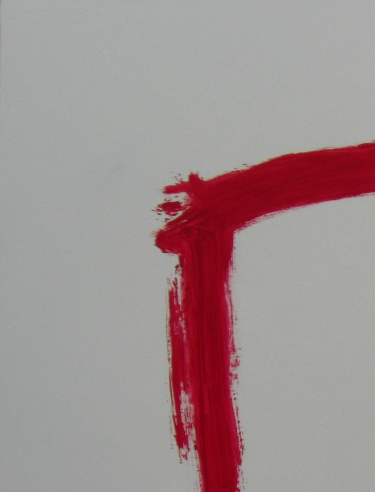 Ruz   Historique rouge et clair  original  Peinture acrylique abstraite sur toile - Abstrait Painting par RAFAEL RUZ