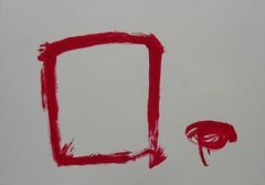 Ruz   Fondo Rojo y Claro  original  lienzo abstracto pintura acrílica