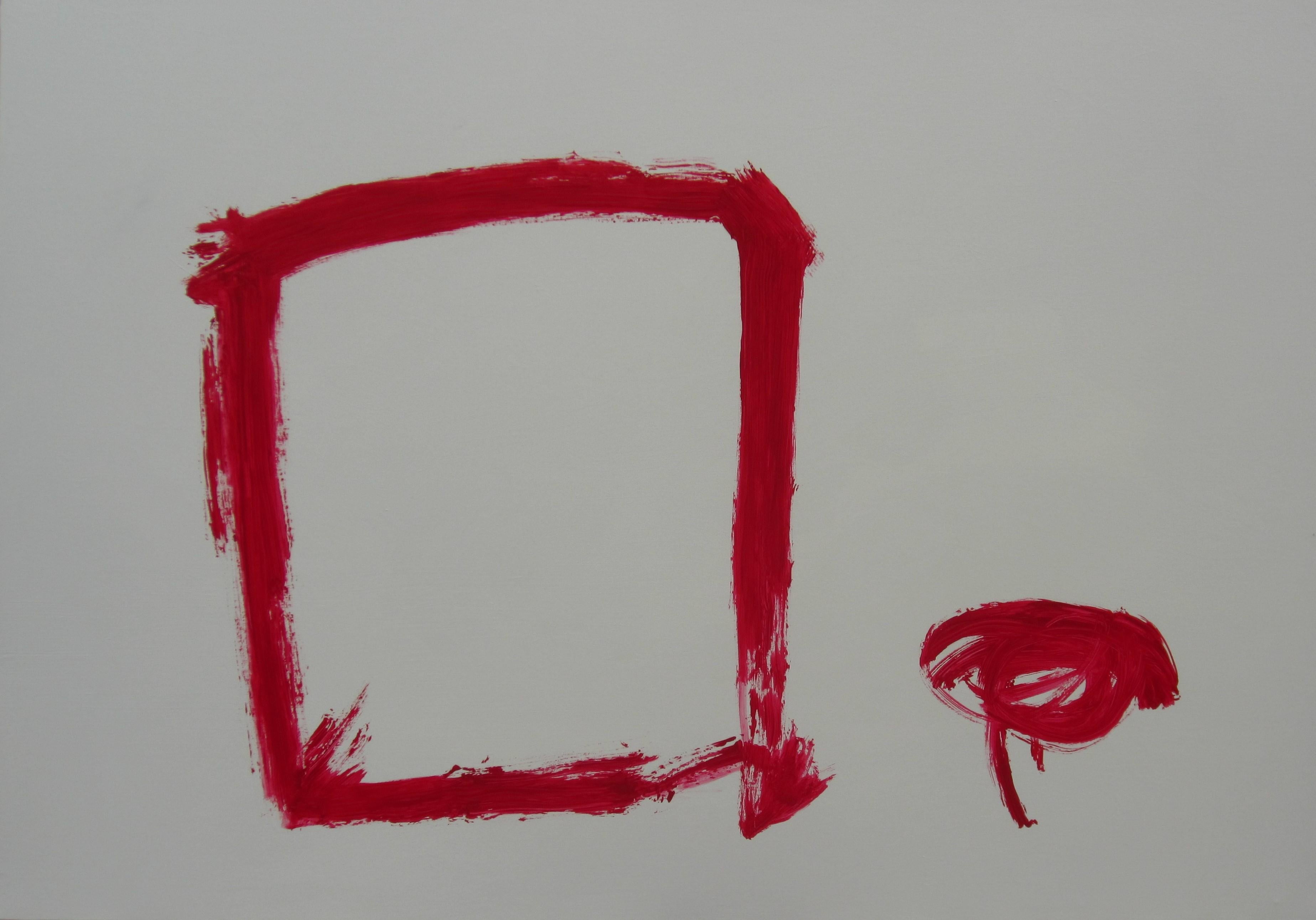 RAFAEL RUZ Abstract Painting - Ruz   Red and Light Background  original  abstract canvas acrylic painting