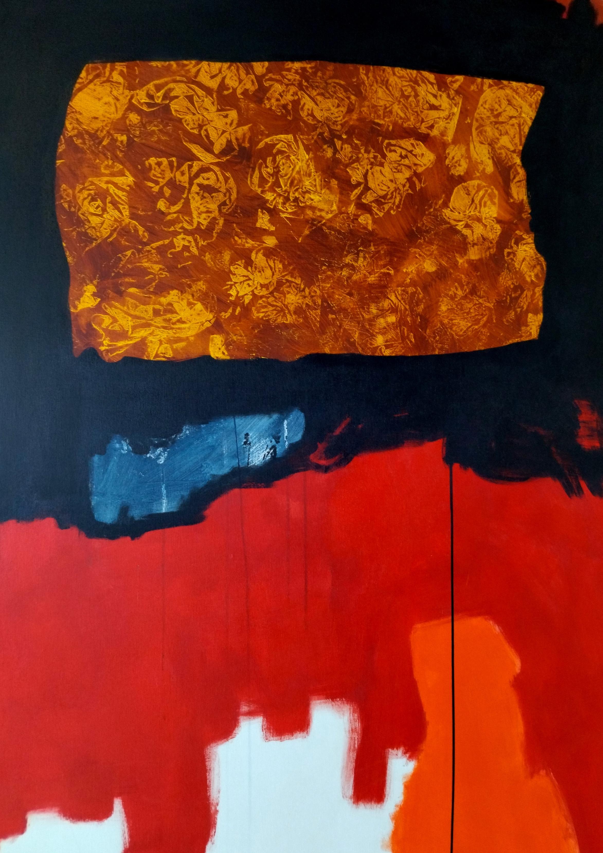 Ruz 11  Rosso Grande Verticale  inconsciencia.  -  Acrilico astratto  Pittura - Painting di RAFAEL RUZ