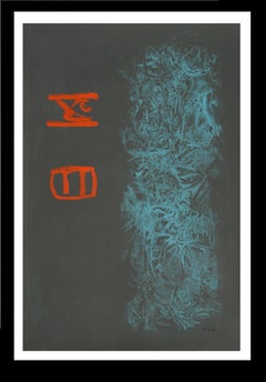 Ruz  red blue original abstract acrylic painting