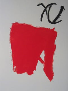 Ruz   Paisajes con fondo de luz roja -  Pintura abstracta acrílica sobre lienzo