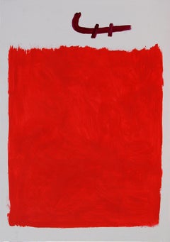 Ruz Red Vertical Sin conciencia abstract canvas acrylic painting