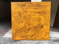 Ruz   Square  Big Golden  Yellow original abstract canvas