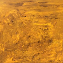 Ruz  Quadrato  Grande Oro  Tela astratta originale gialla