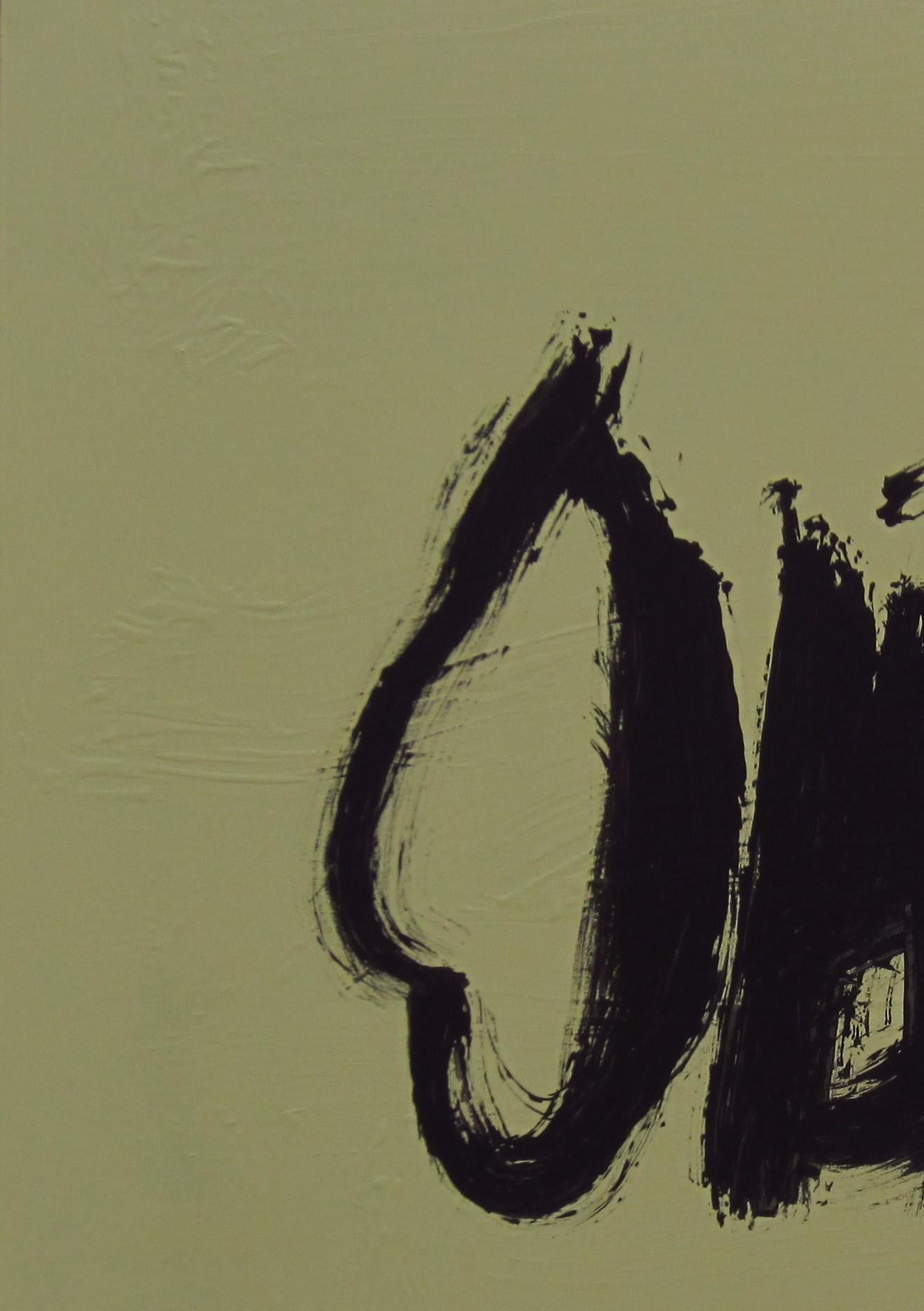 RUZ  quadratisch  Bigli  Grüner Glack  Quadratisches abstraktes Gemälde auf Acryl-Leinwand – Painting von RAFAEL RUZ