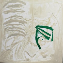 Ruz Square Big Green Placidez original abstraktes Acryl Leinwandgemälde