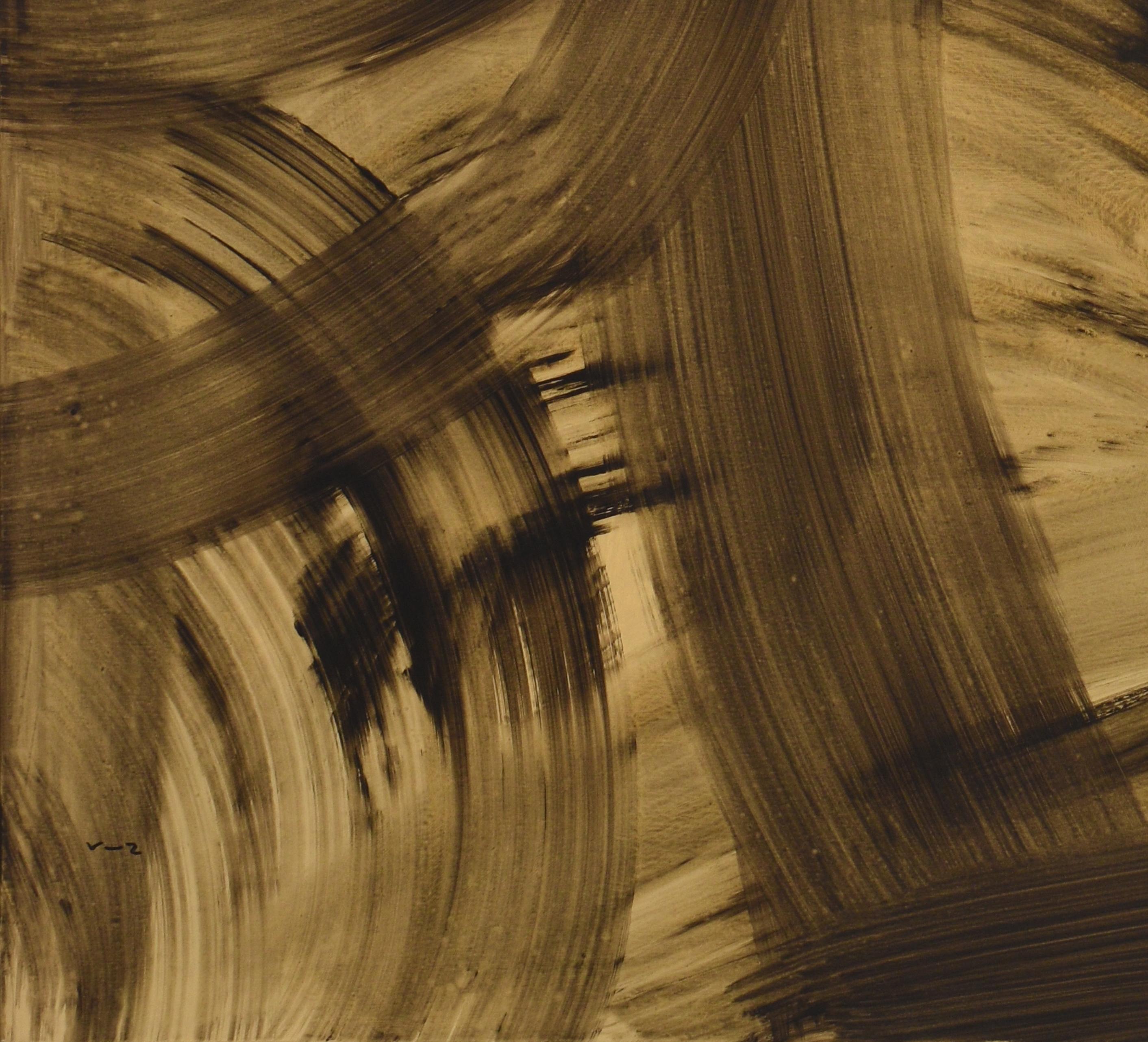 Ruz  Quadrato  Nero  Oro  Grande  Como un regalo - acrilico astratto originale - Painting Astratto di RAFAEL RUZ