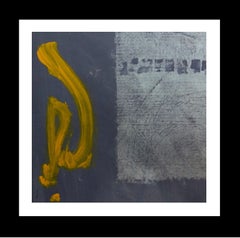 Ruz    Cuadrado  Paisajes grises y dorados -  Acrílico abstracto sobre papel