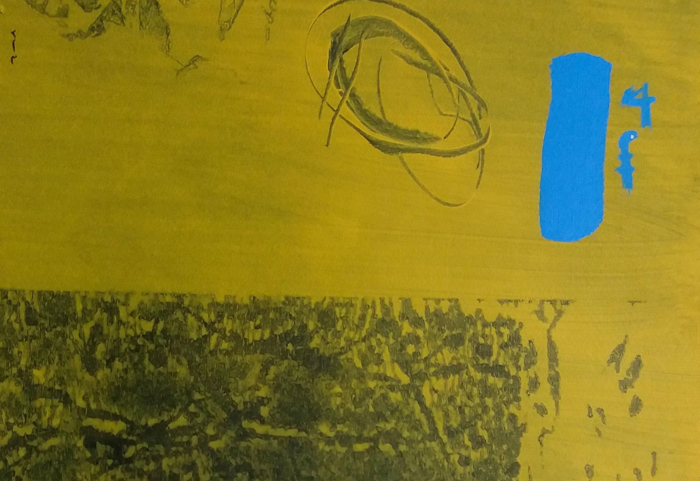 Ruz-Platz  Grüne Interieurlandschaften –  Abstraktes Gemälde in Acryl auf Papier – Painting von RAFAEL RUZ