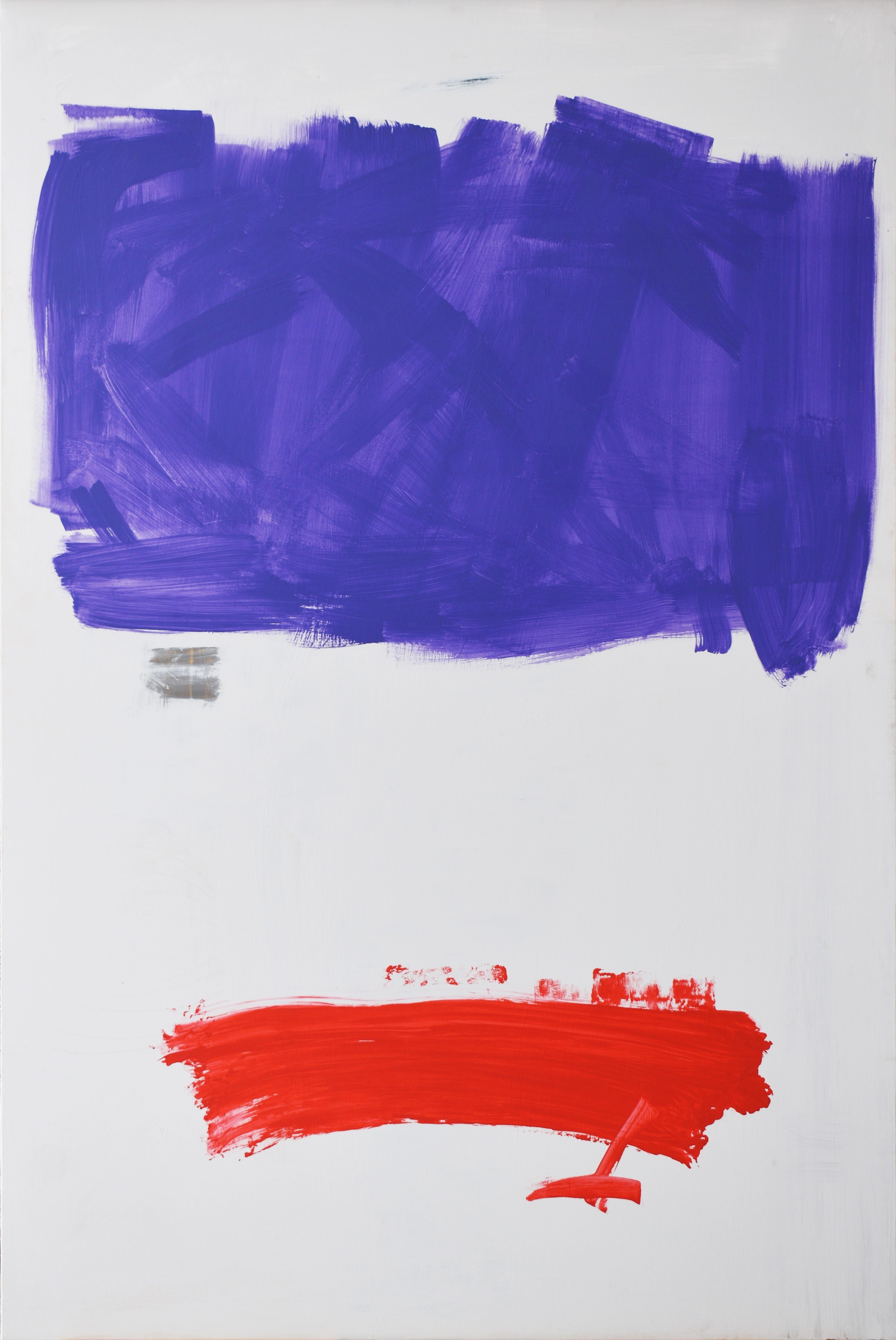 Ruz  Vertical  Bigli  Un arrière-plan clair  Rouge  Violet   Acrylique abstrait  toile - Painting de RAFAEL RUZ