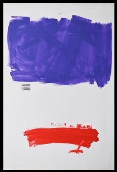 Ruz  Verticale  Grande  Sfondo chiaro  Rosso  Viola   Acrilico astratto  tela