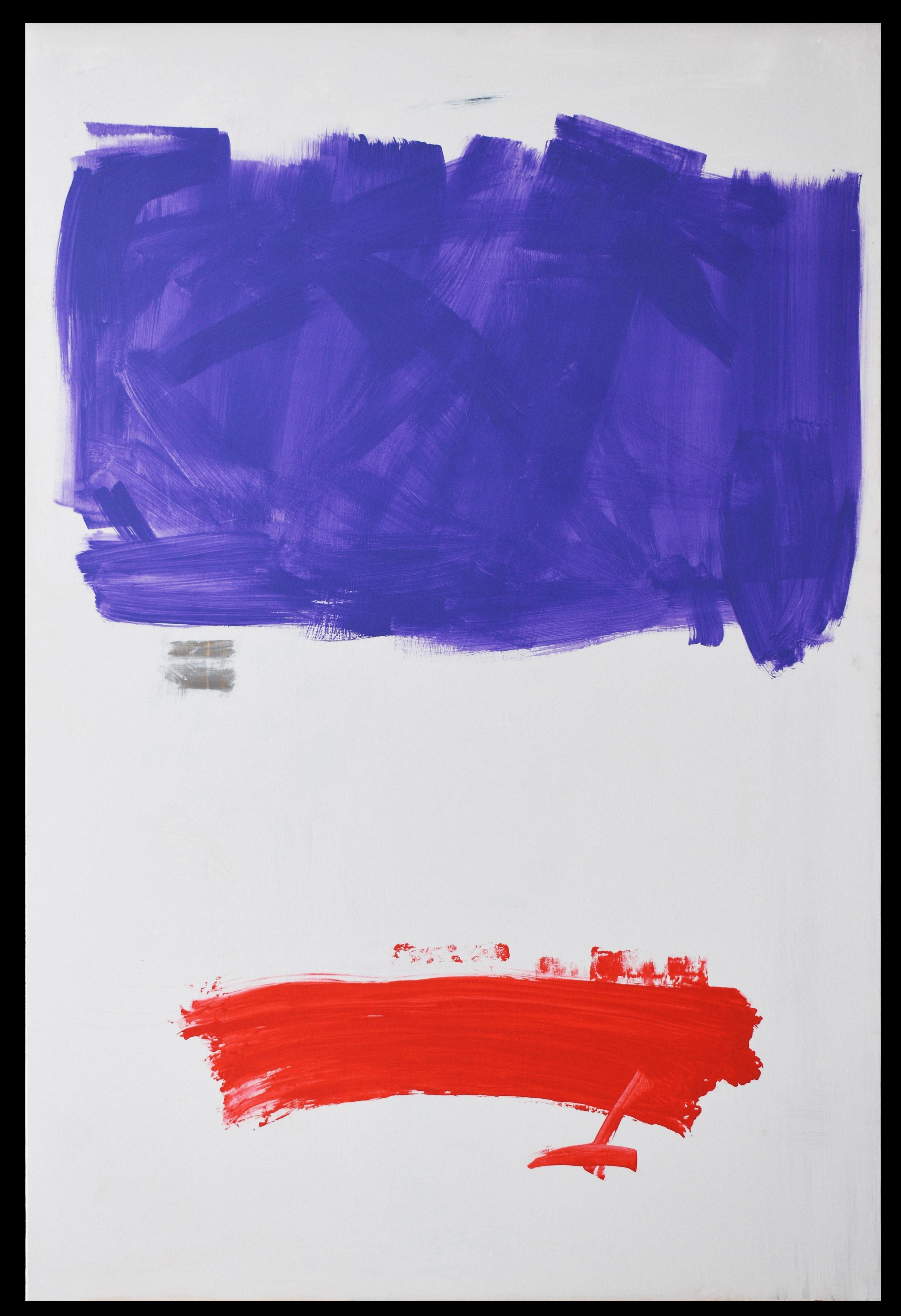 RAFAEL RUZ Abstract Painting - Ruz  Vertical  Big  Clear Background  Red  Violet   Abstract Acrylic  canvas