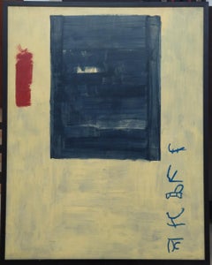 Ruz Vertical Big Yellow Interior - Abstract Acrylic on canvas Painting