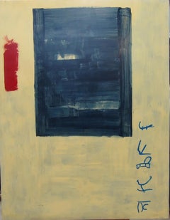 Ruz Vertical Big Yellow Interior - Abstract Acrylic on canvas Painting