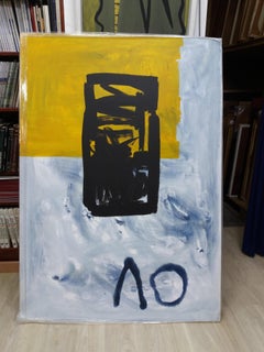 Ruz Vertikales Blau  Bigli  Interieurlandschaften – Abstraktes Acryl auf Leinwand