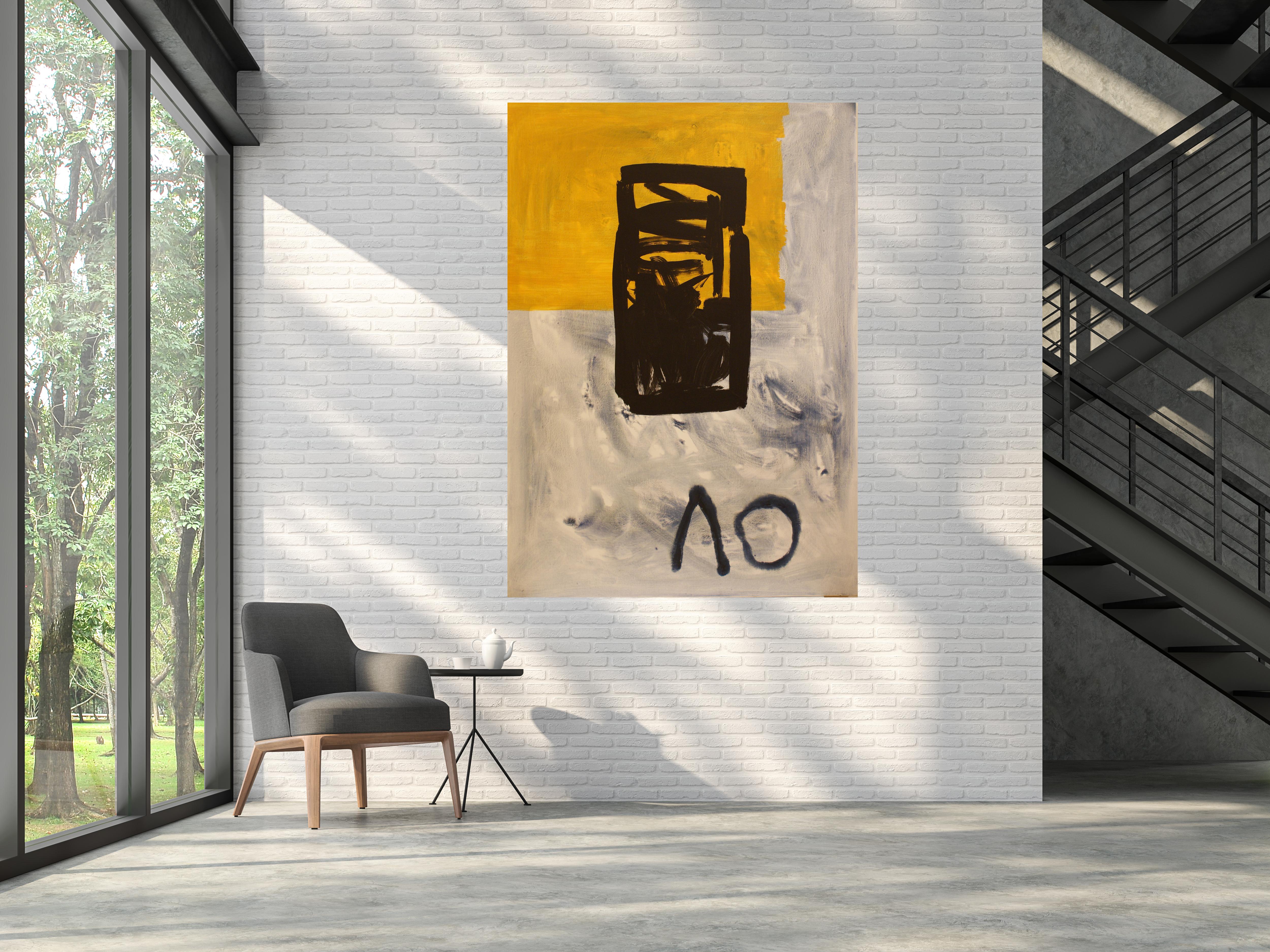 Ruz Vertikales Blau  Bigli  Interieurlandschaften – Abstraktes Acryl auf Leinwand im Angebot 1