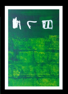 Ruz  Vertical Green abstraite  Paysages   Acrylique sur papier 