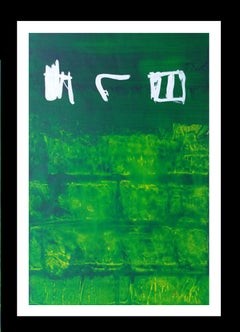 Ruz  Abstracto Verde Vertical  Paisajes   Acrílico sobre papel