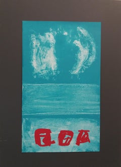 Ruz  Vertical  Pequeño  Verde  pintura acrílica abstracta original