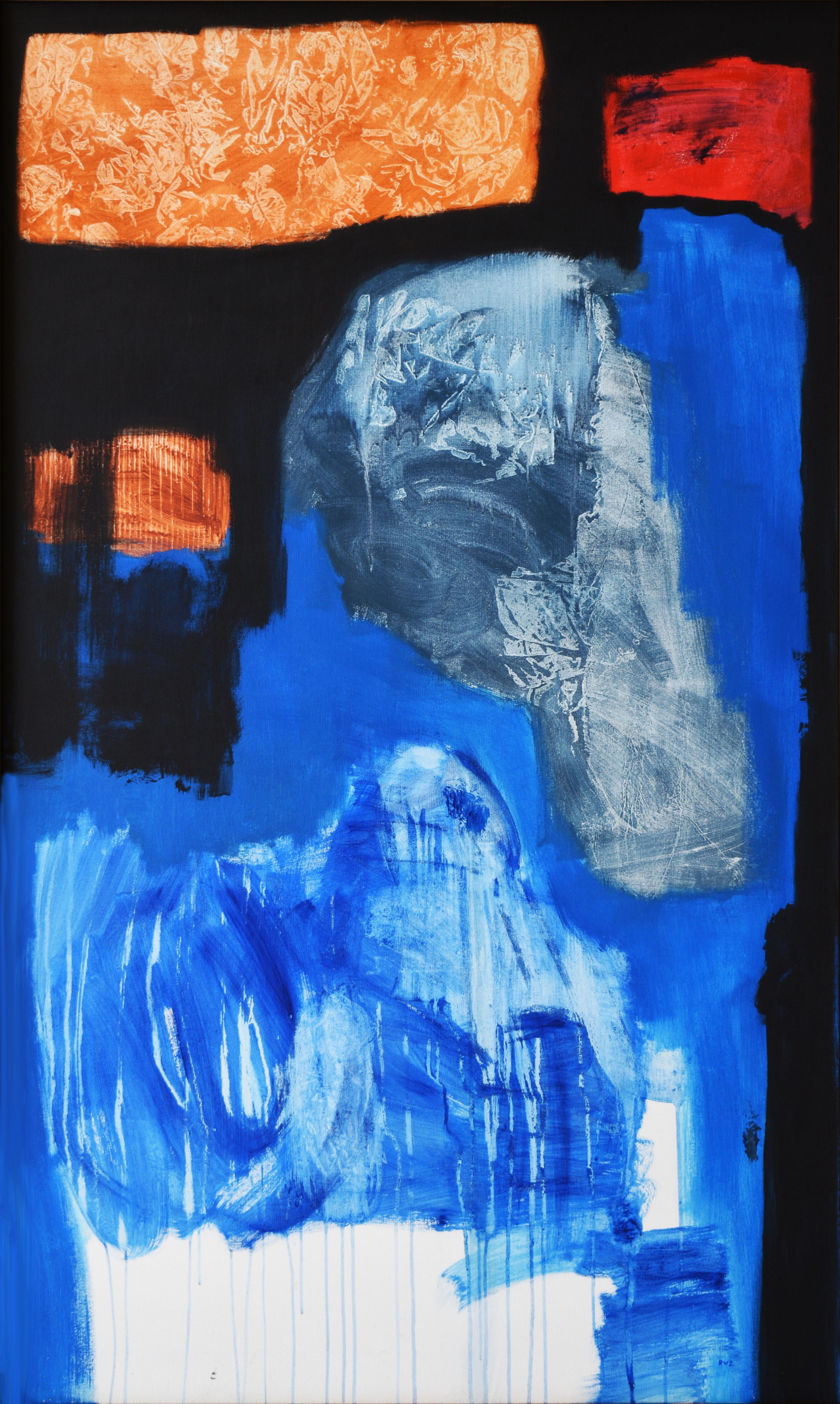Ruz  Niveles verticali Pittura astratta acrilica su tela - Painting di RAFAEL RUZ
