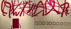 Ruz Fond blanc Rouges Rayures Grandes. SQUARES. original