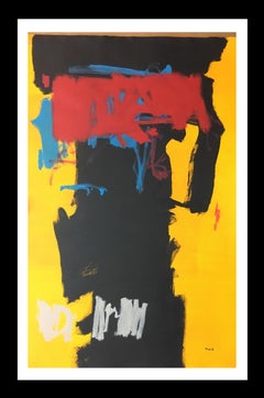 Ruz   Amarillo  Negro Vertical  Paisajes interiores - Acrílico abstracto sobre papel