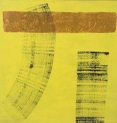 Ruz   Yellow  Golden Square  Big  abstract acrylic canvas painting