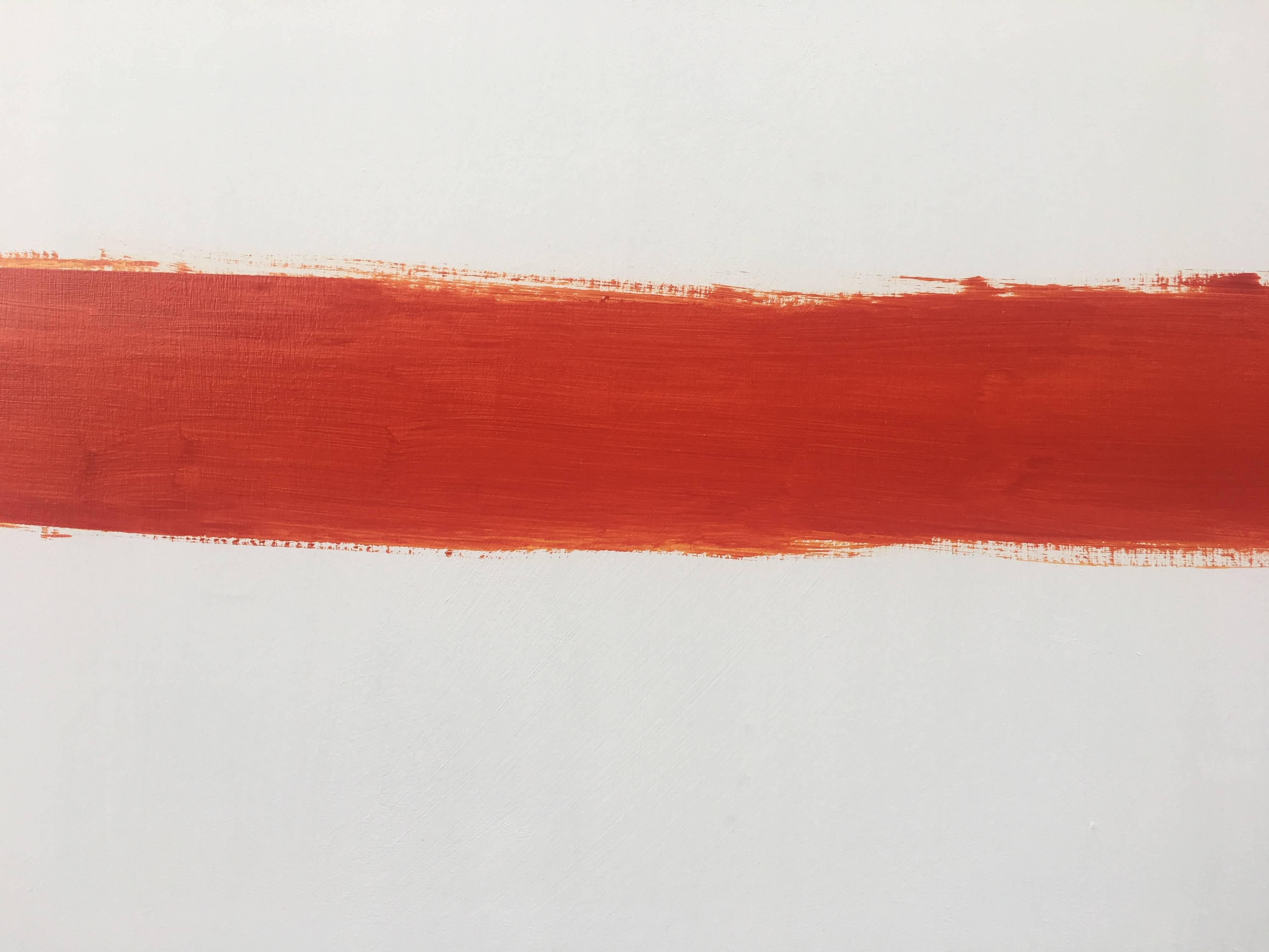 Ruz. Grand. fond clair. acrylique abstrait original rouge et noir  - Painting de RAFAEL RUZ