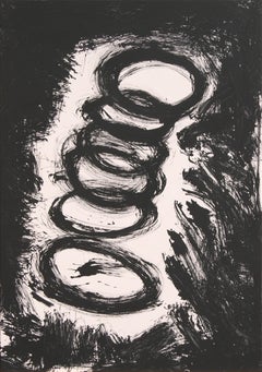 Ruz  Black  Big  Vertical Abstract Acrylic on canvas Painting
