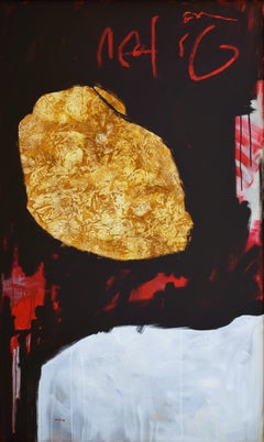 «Un Día»: pintura abstracta en acrílico sobre lienzo, enmarcada, siglo XXI
