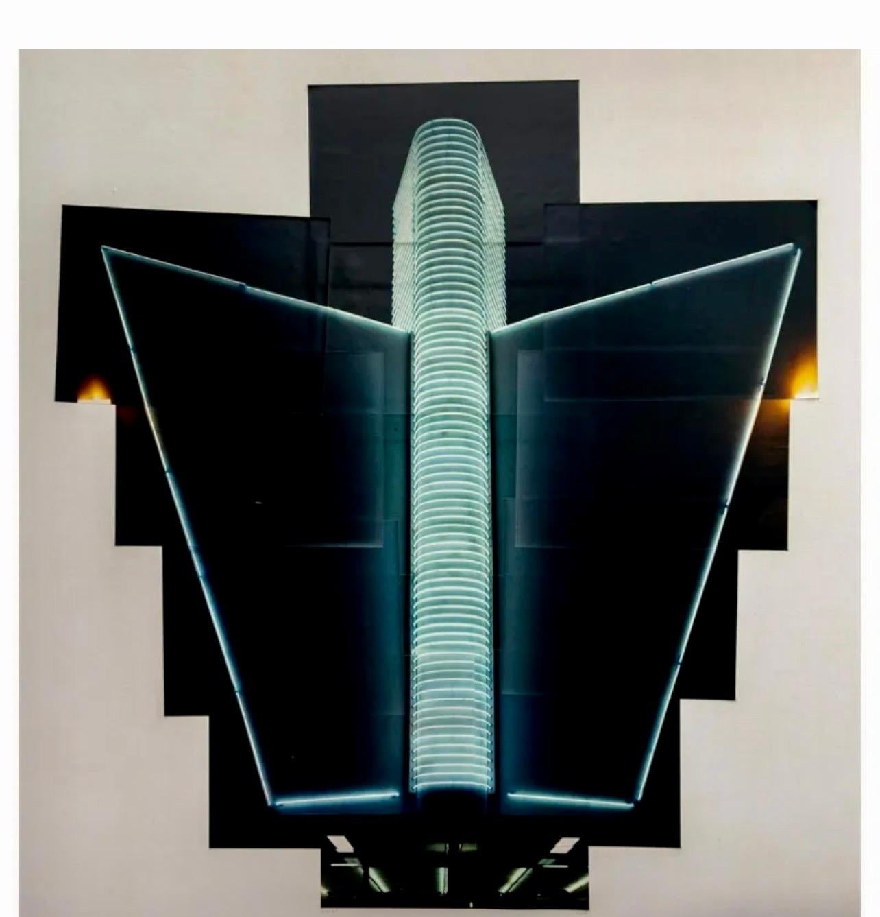 Large Photo Collage Miami Beach Art Deco Neon Architectural Photograph Cuban Art