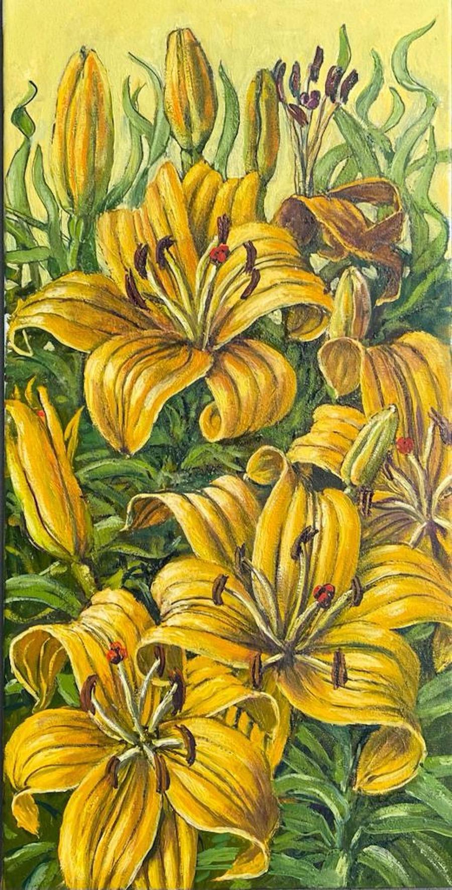 Still Life With Lilys - Painting by Rafael Saldarriaga