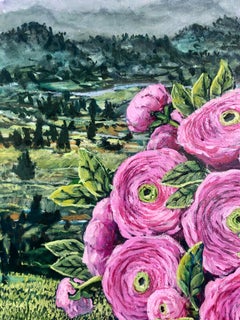 Pink Ranunculus Flowers In The Basket