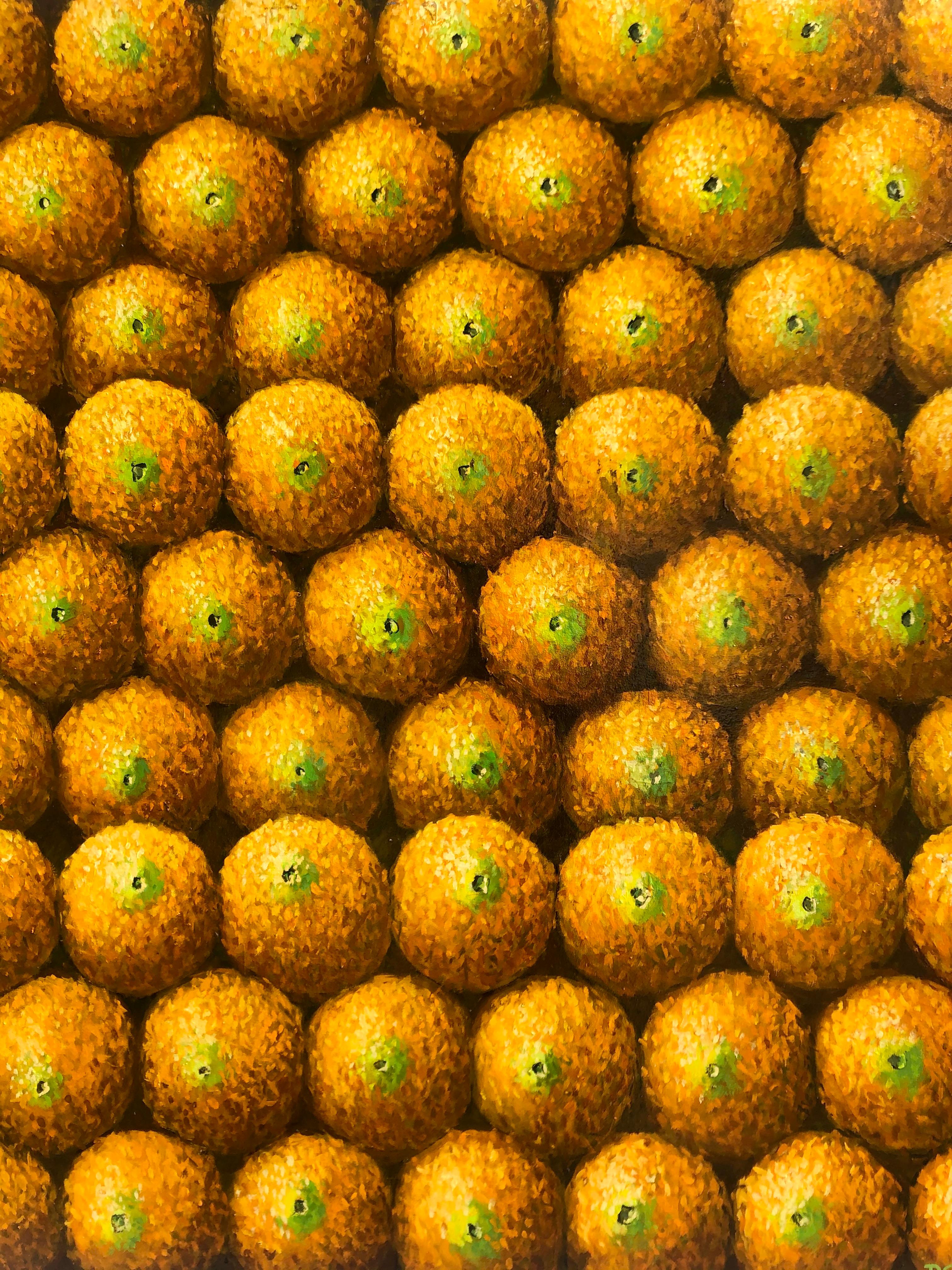 Wall Of Oranges   - Painting by Rafael Saldarriaga
