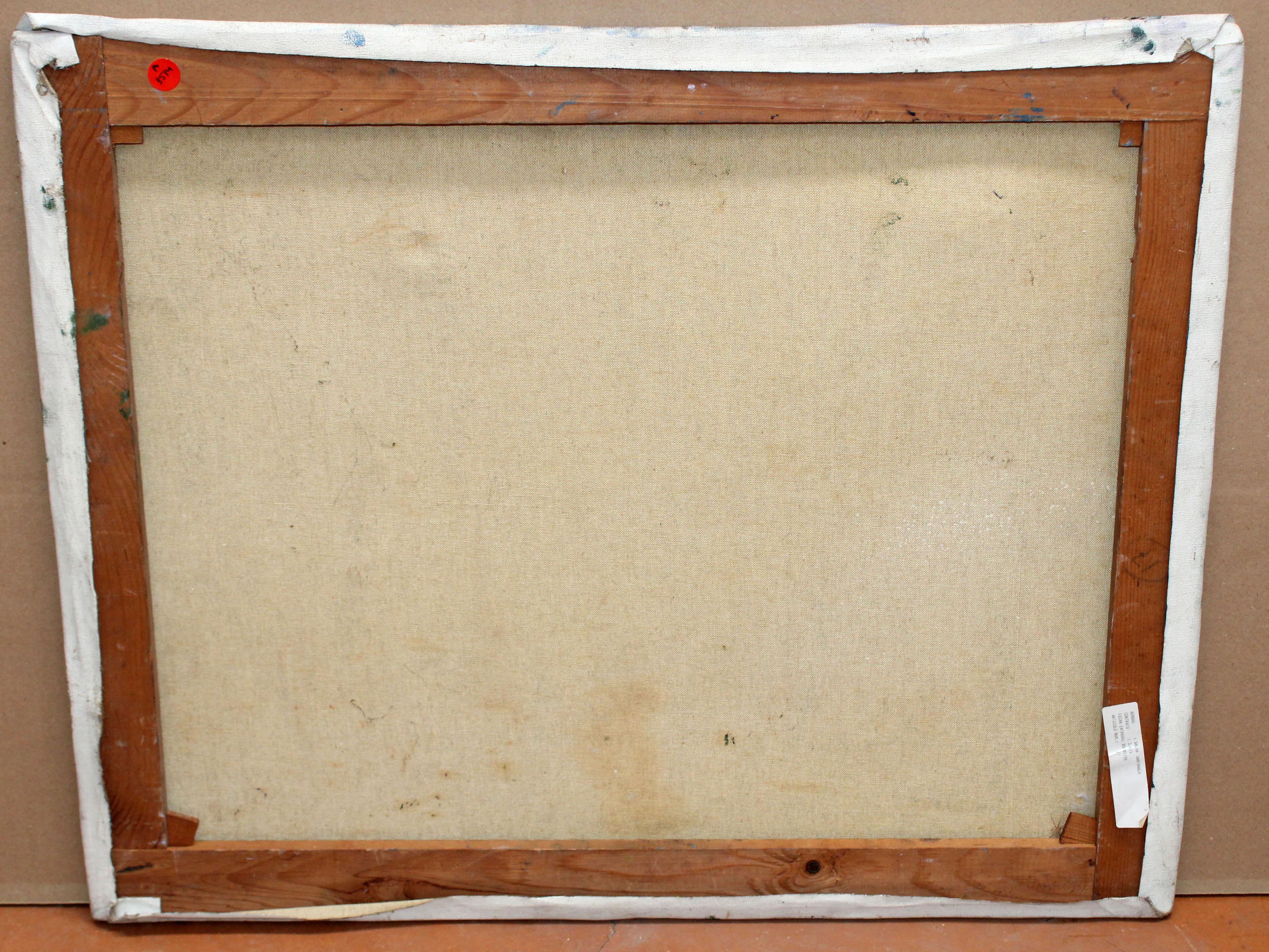 Óleo sobre tela - Crepúsculo entre cipreses im Angebot 3