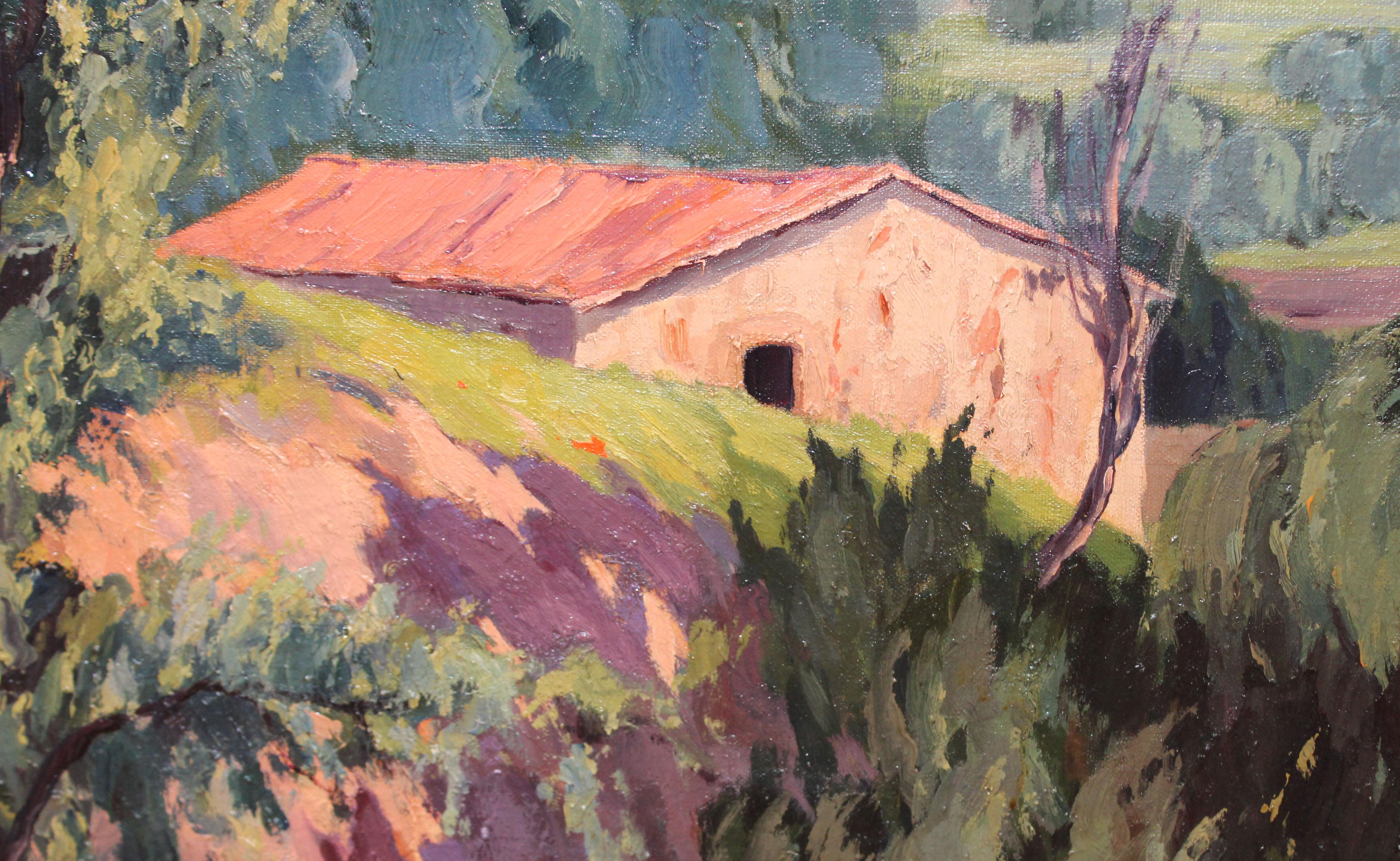 Óleo sobre tela - Gebirgshorizont (Grau), Landscape Painting, von Rafael Salvá Balaguer