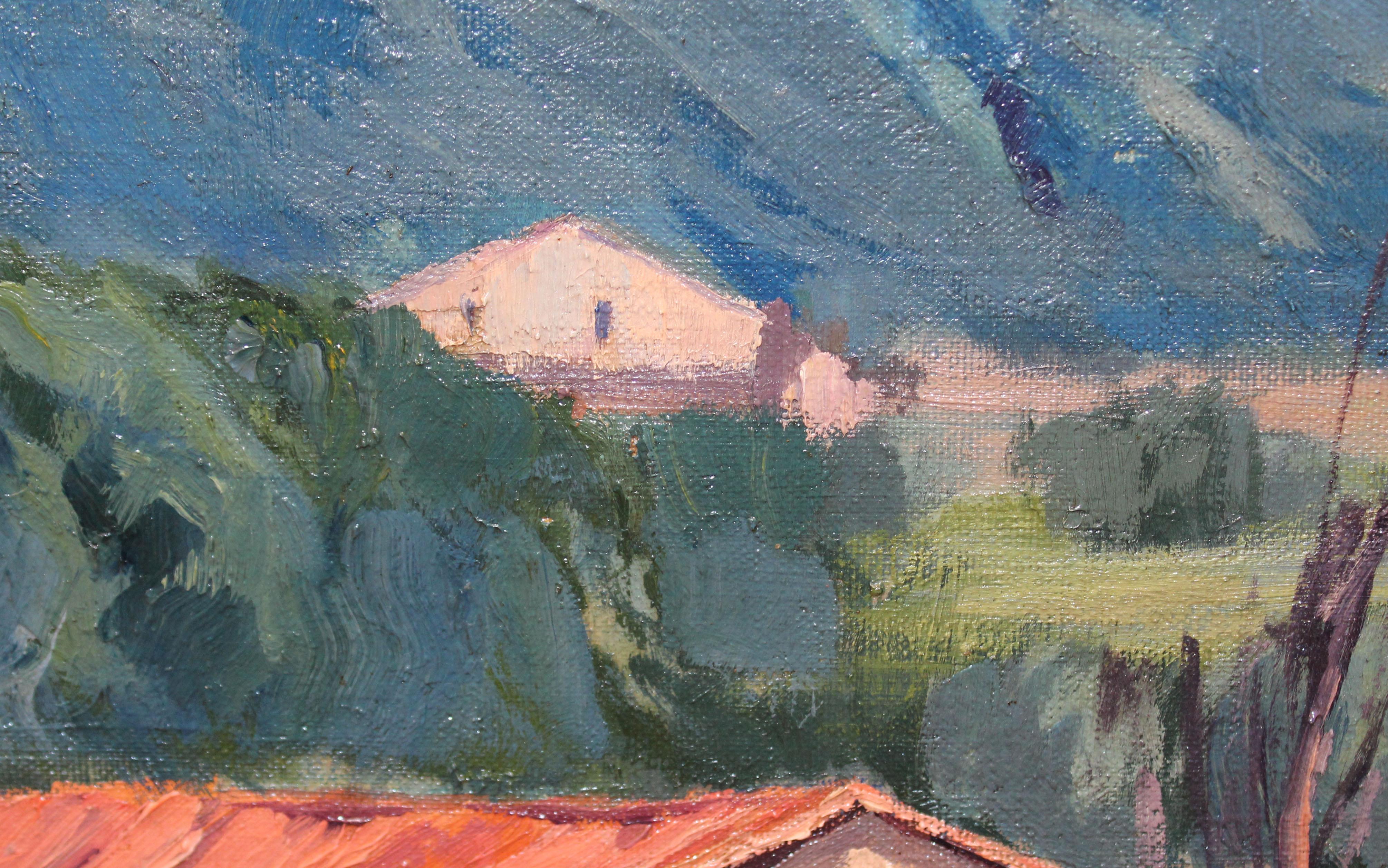 Óleo sobre tela - Gebirgshorizont im Angebot 3