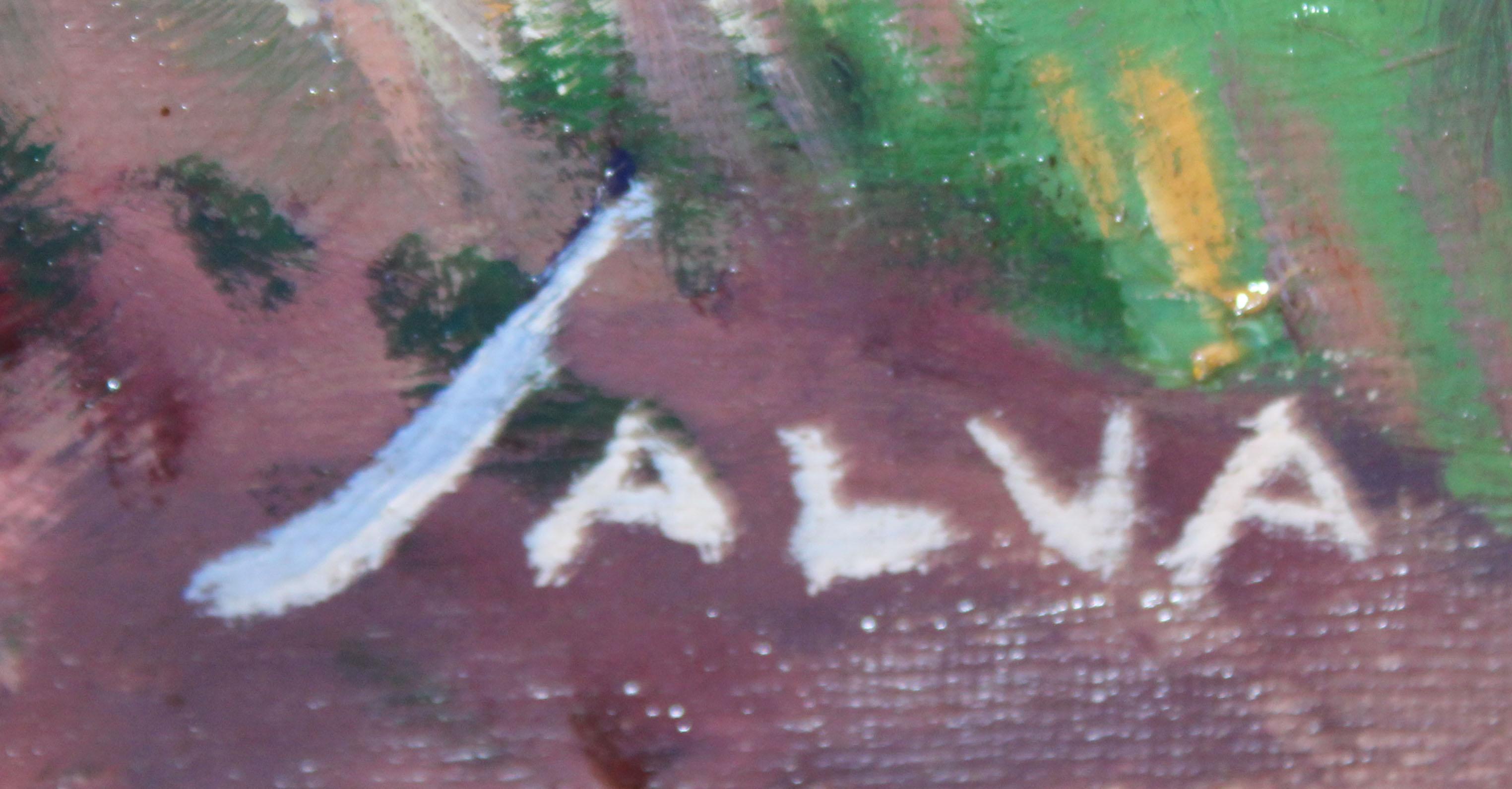 Óleo sobre tela - Tranquillité rurale en vente 4