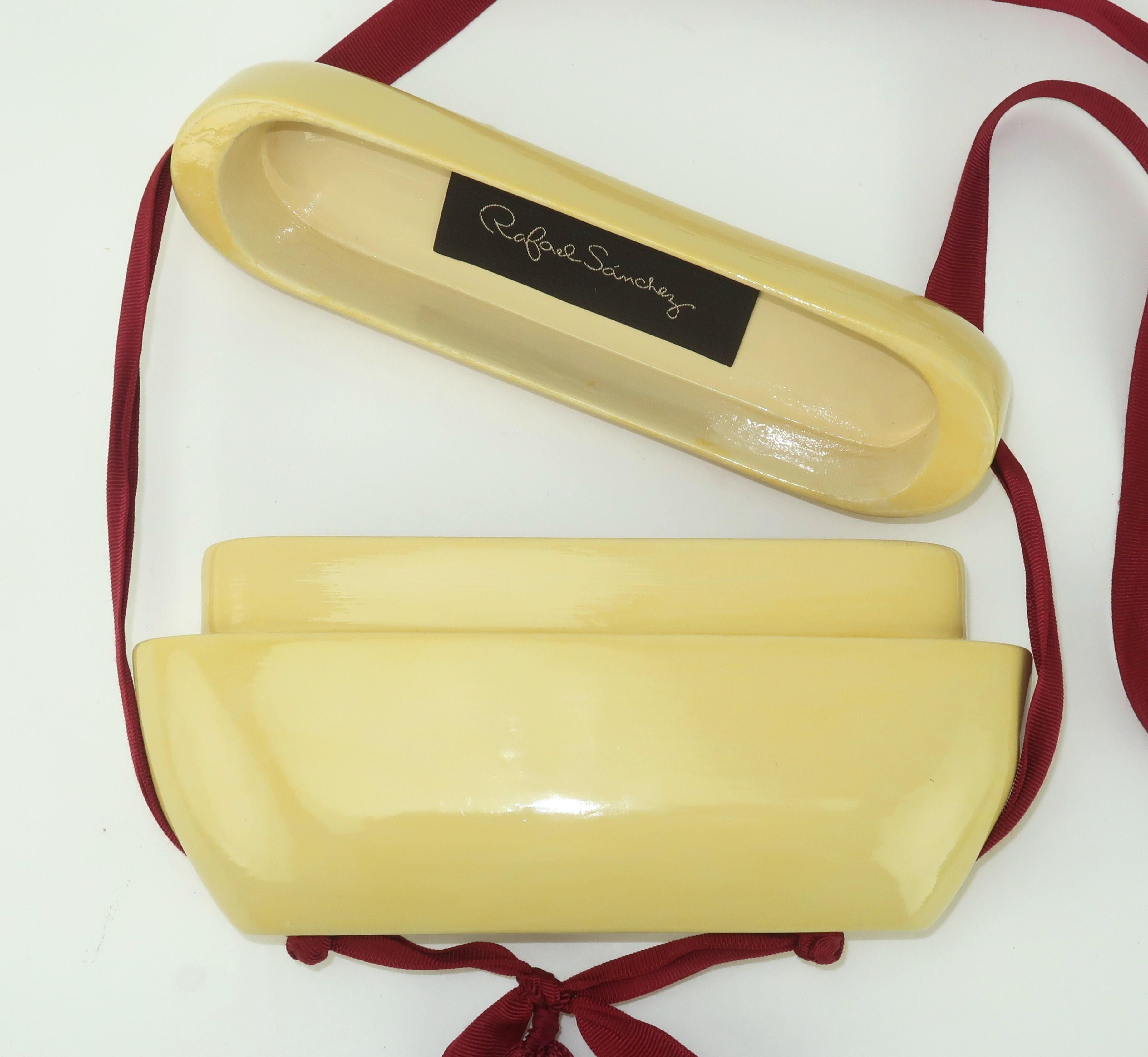 Rafael Sanchez Asian Style Lacquered Box Handbag, 1980's 3
