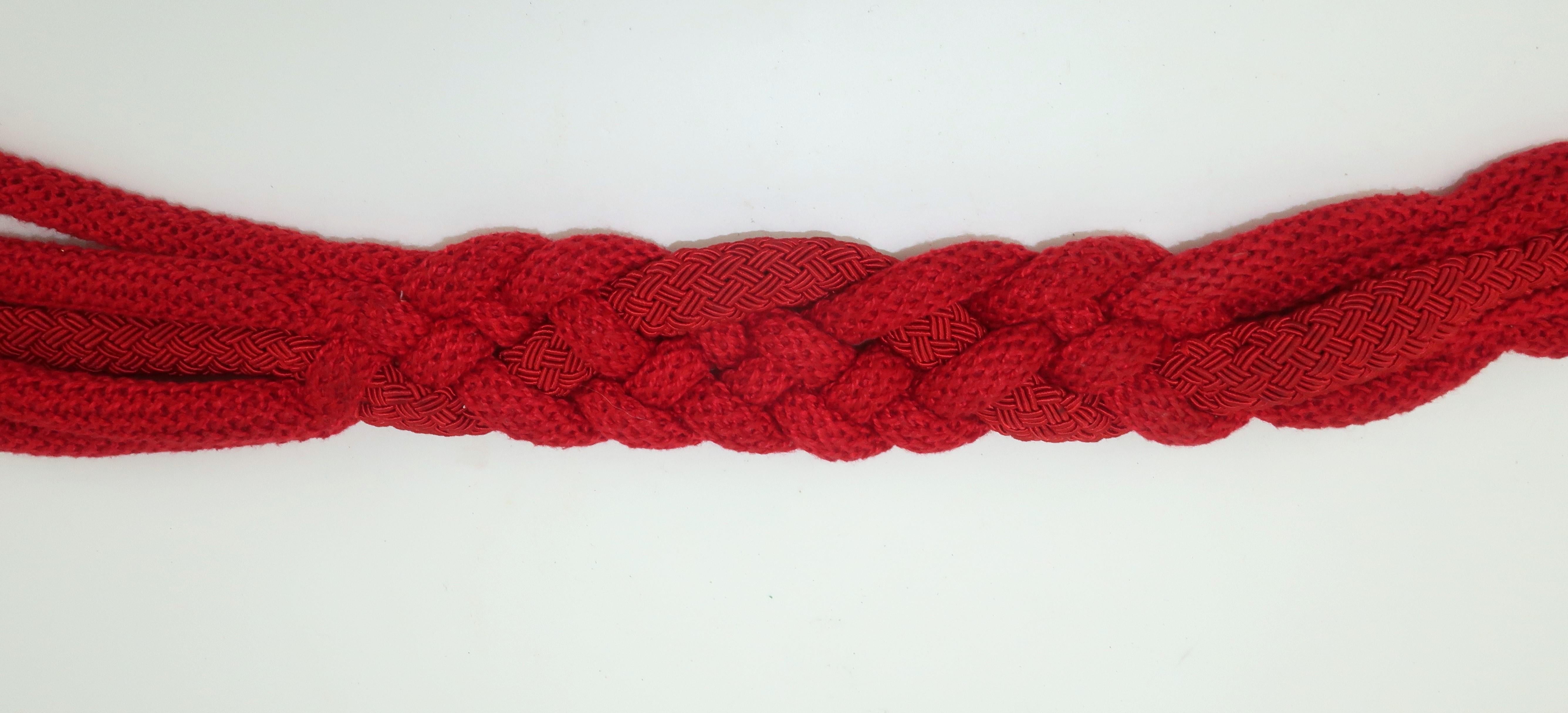 RAFAEL SANCHEZ Cinnabar Resin Braid Sash Belt, 1980's For Sale 6