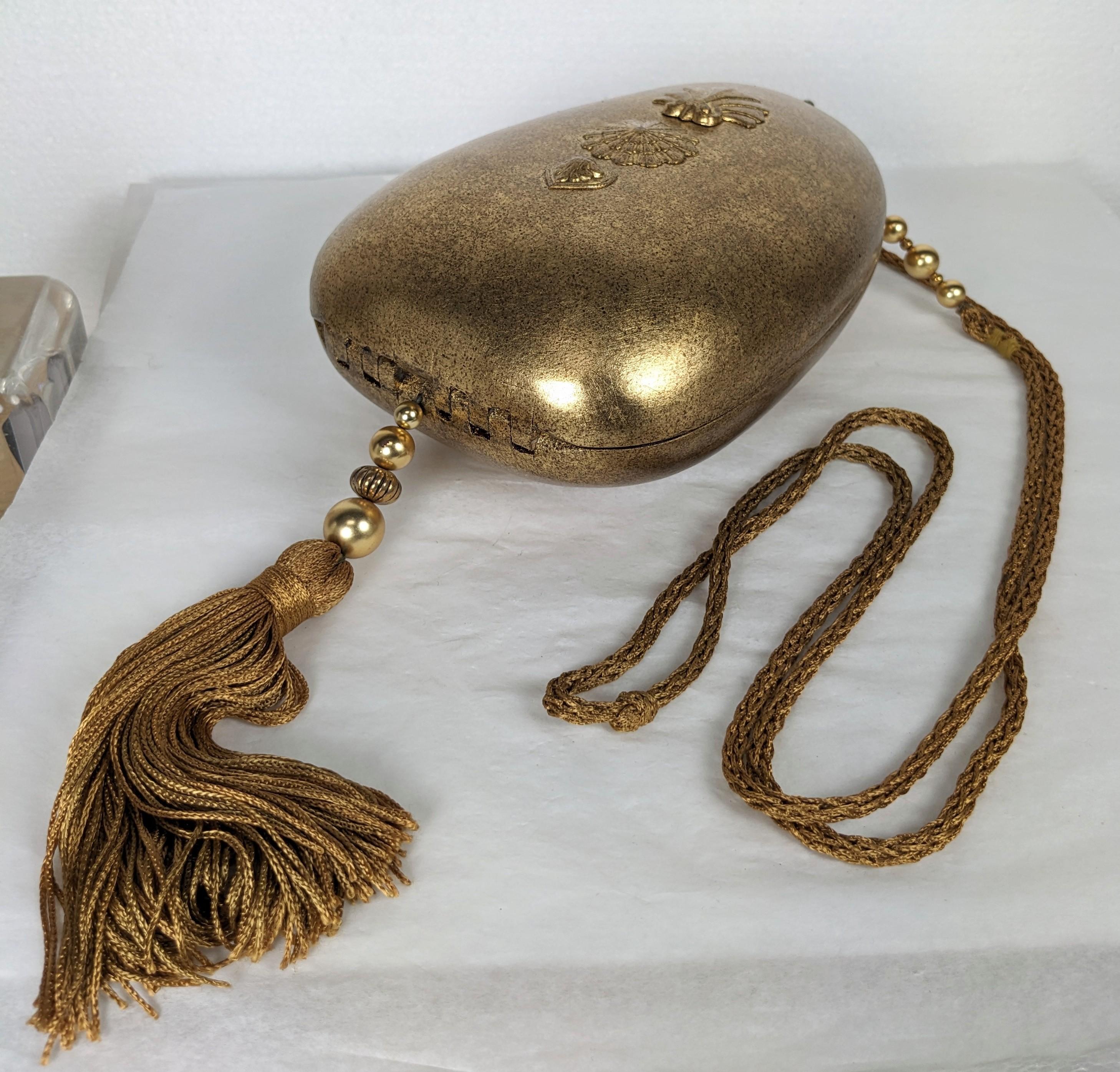 Rafael Sanchez Gold Leaf Egg Minaudiere In Good Condition In New York, NY