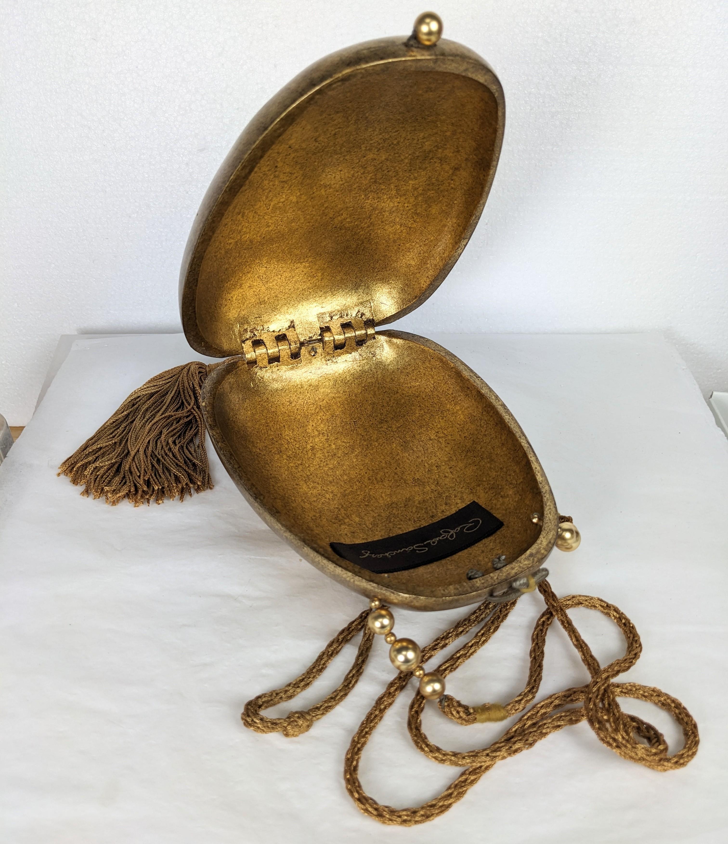 Women's or Men's Rafael Sanchez Gold Leaf Egg Minaudiere