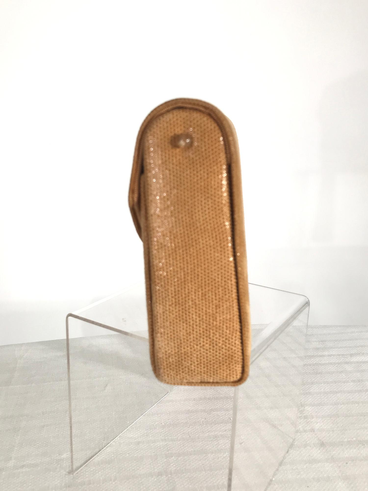 Rafael Sanchez Golden Honey Comb Suede Tassel Shoulder Bag  In Good Condition For Sale In West Palm Beach, FL