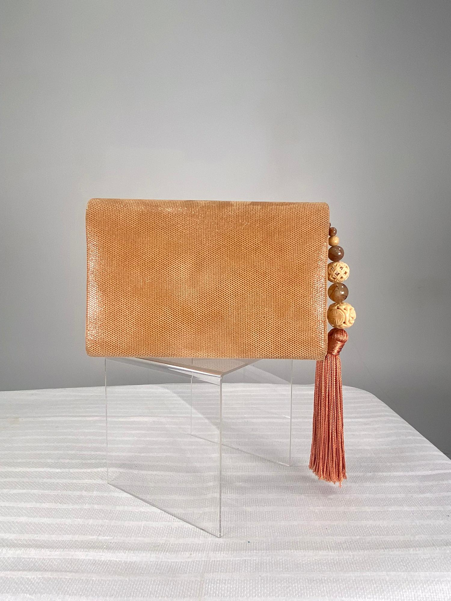 Women's Rafael Sanchez Golden Honey Comb Suede Tassel Shoulder Bag  For Sale