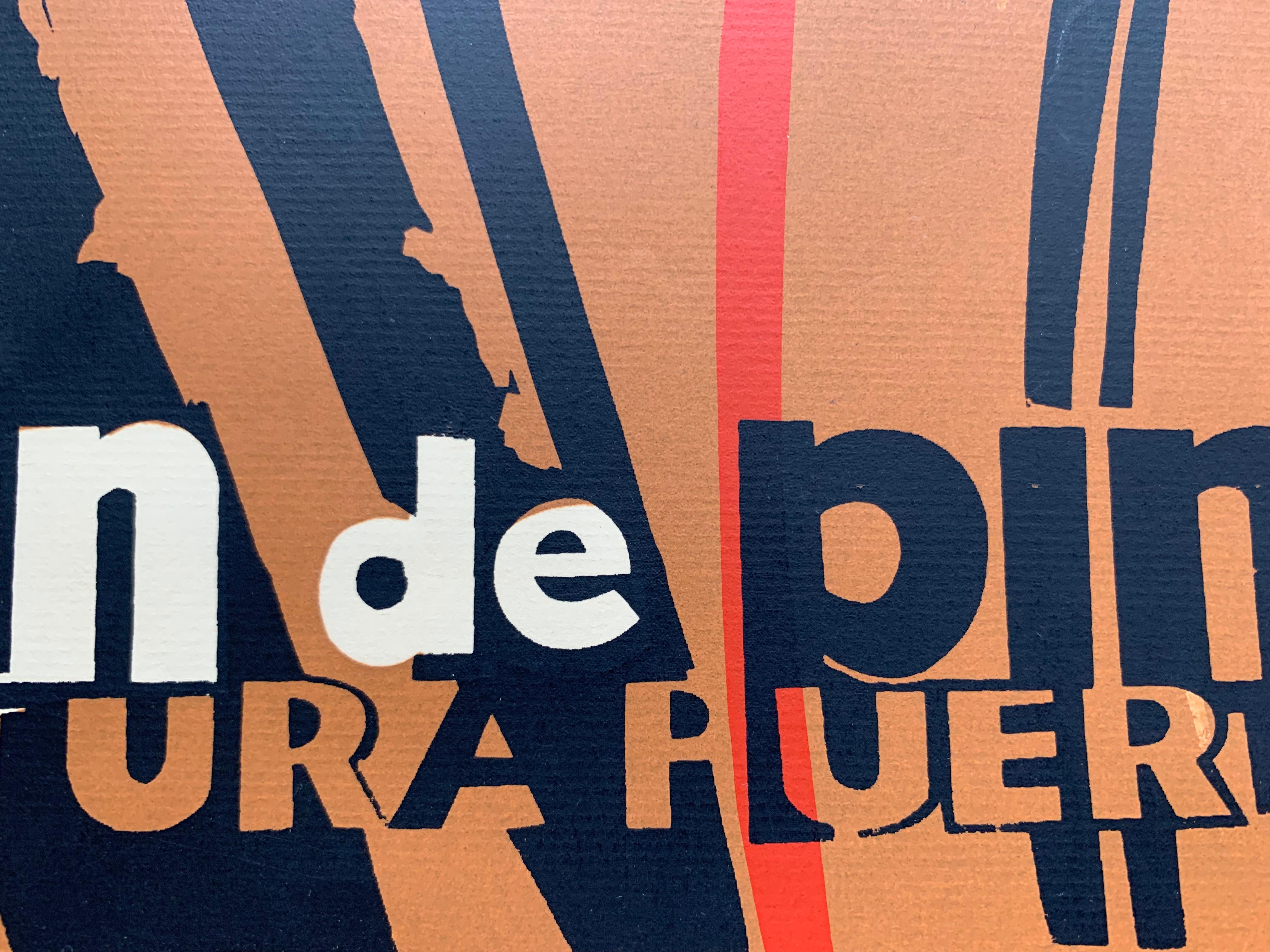 Augusto Marin exhibition poster (Puerto Rican artist) - Brown Abstract Print by Rafael Tufino