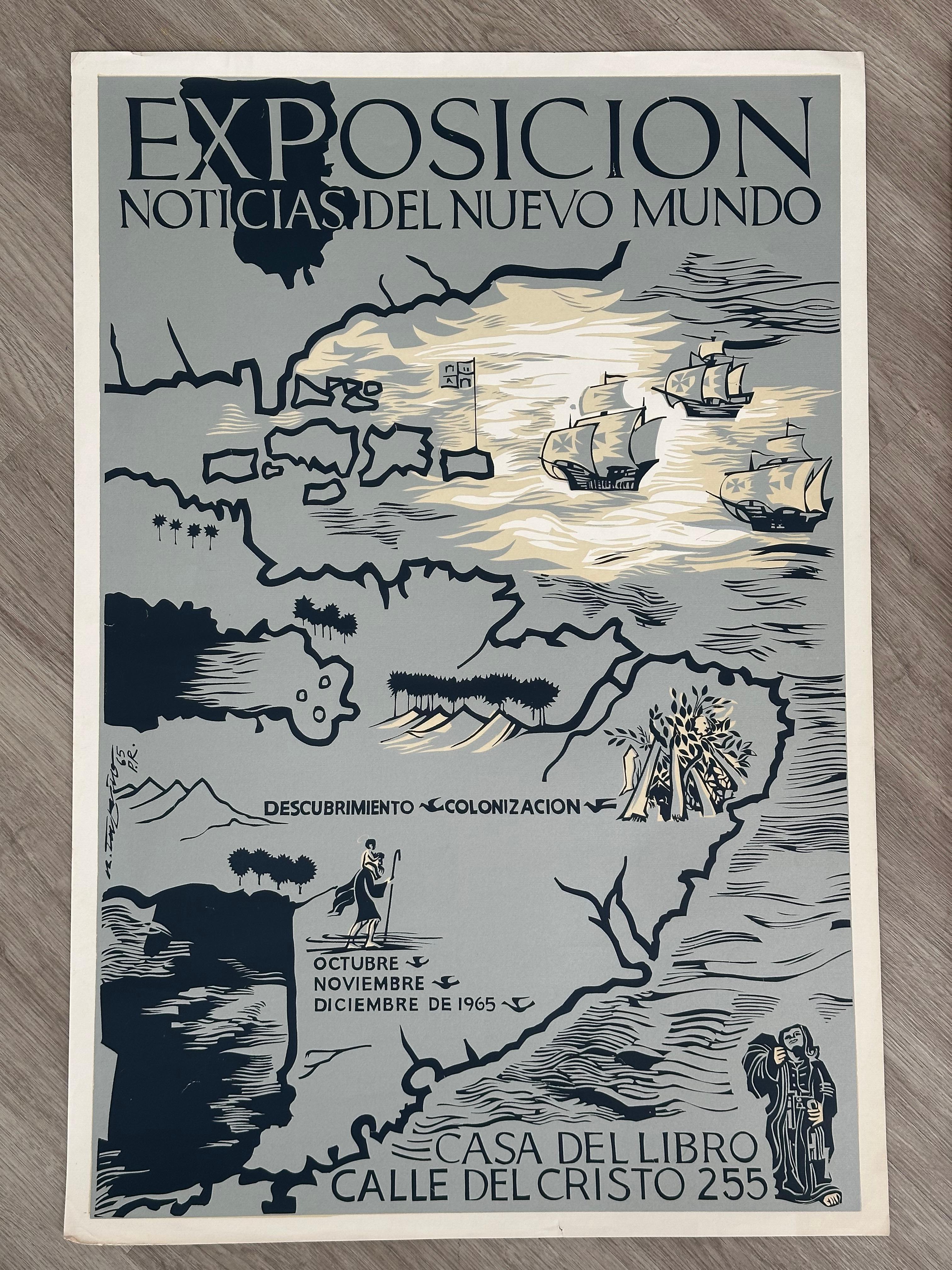 Print Rafael Tufino - Affiche portugaise d'Exposicion Noticias Del Nuevo Mundo (Puerto Rico)